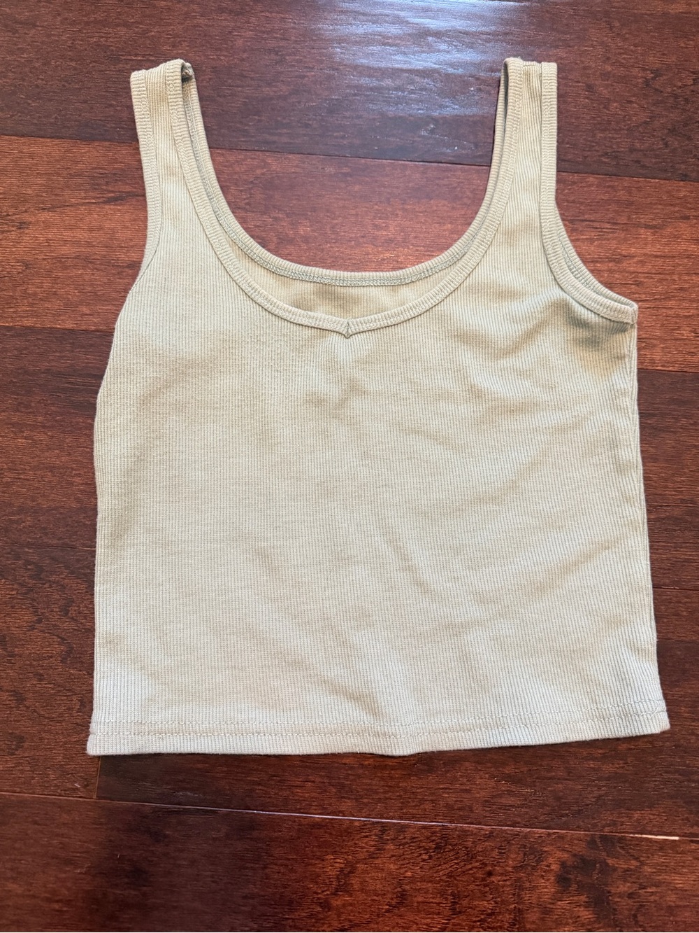 Women's Ribbed Tank Top in Beige
